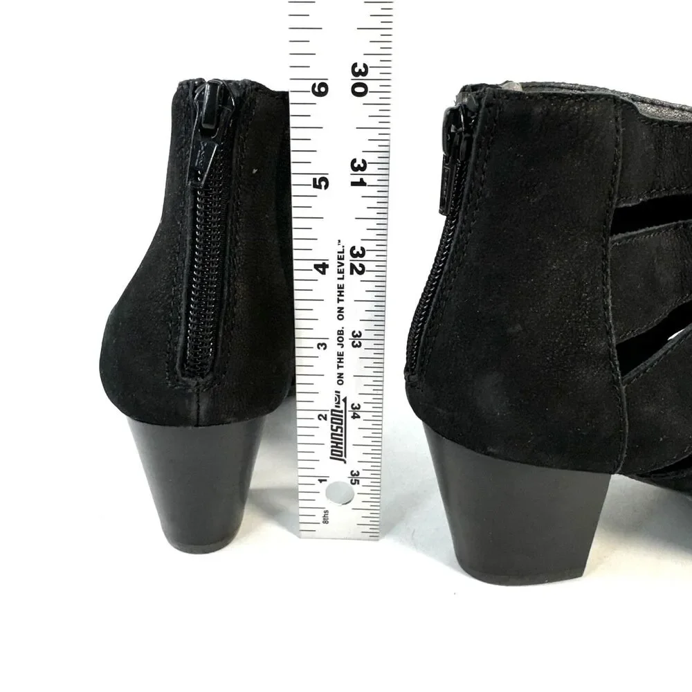Vionic Heels Womens 6 Black Leather Harlow Gladiator Orthothic Bootie Shoes